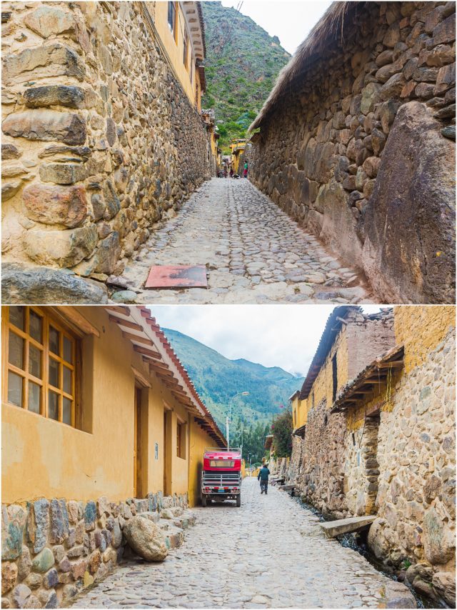Cobble stone walkways in Ollantaytambo, Peru