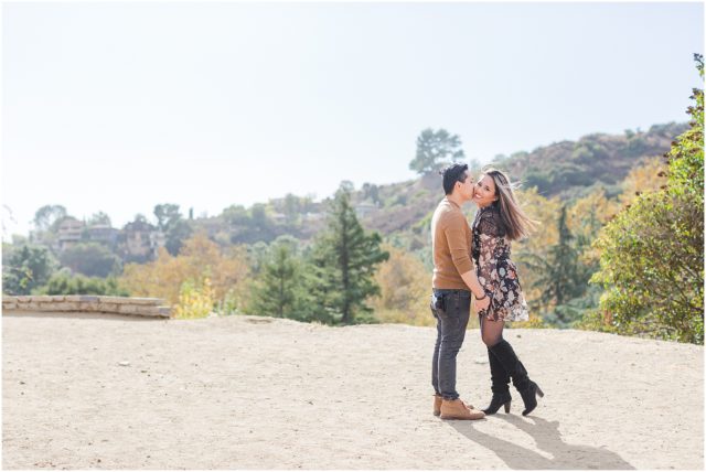 Engagement shoot with engaged couple at the Bronson Bat Caves in the Hollywood Hills. 