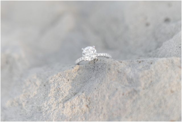 Malibu Lagoon beach summertime engagement session in Los Angeles, CA - engagement ring