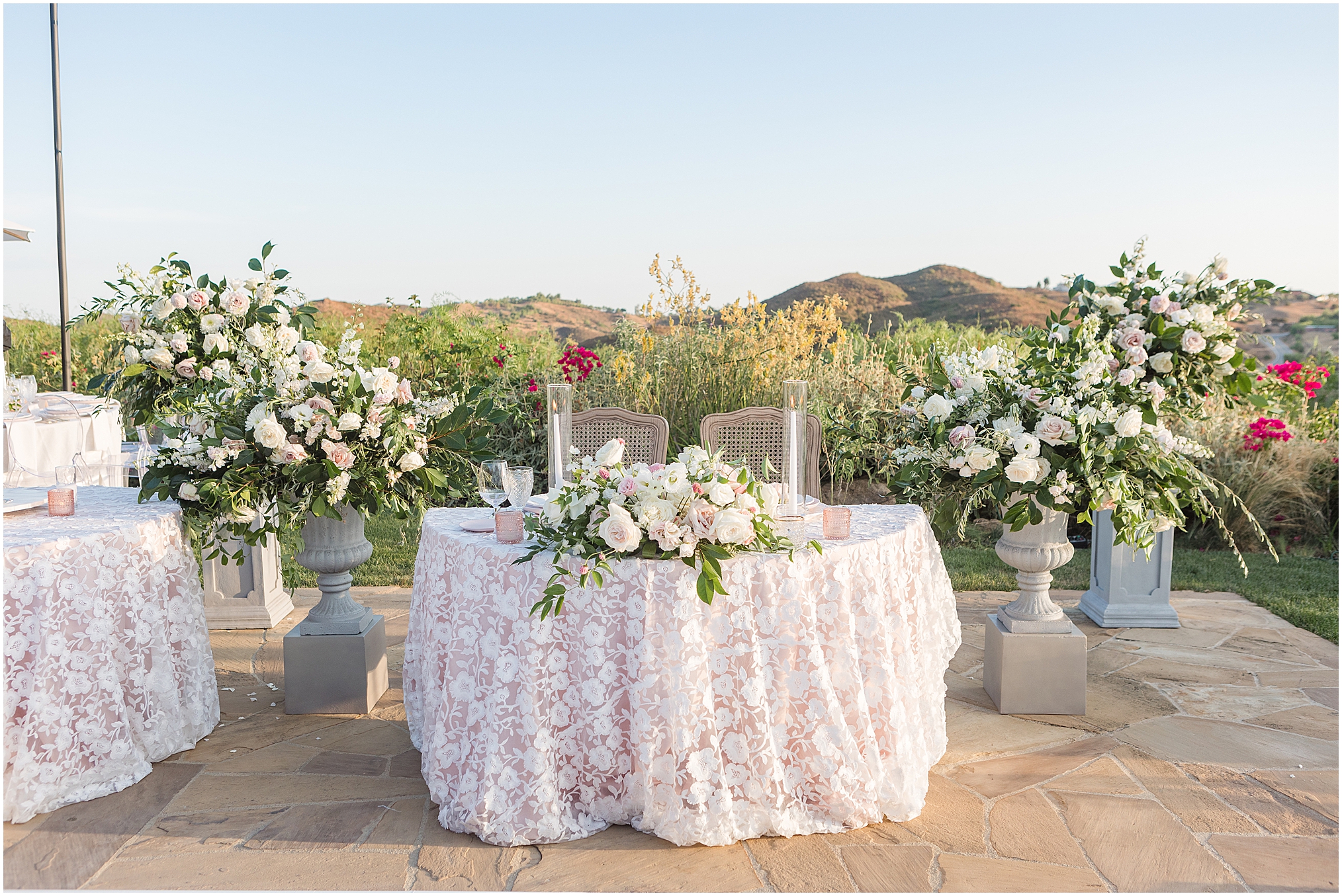 An intimate summer Malibu Canyon wedding in early September. Tiffany and Jason say "I do!" on a hilltop with 360 views of Malibu Canyon!